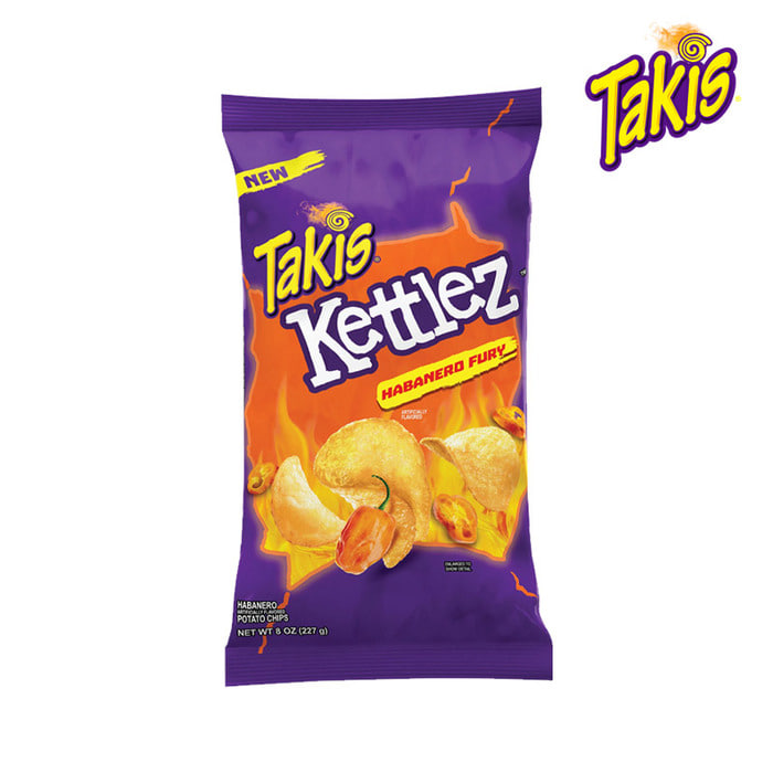 미국 타키스 케틀즈 하바네로 퓨어리 감자 칩 매운맛 스낵 과자 8oz 227g