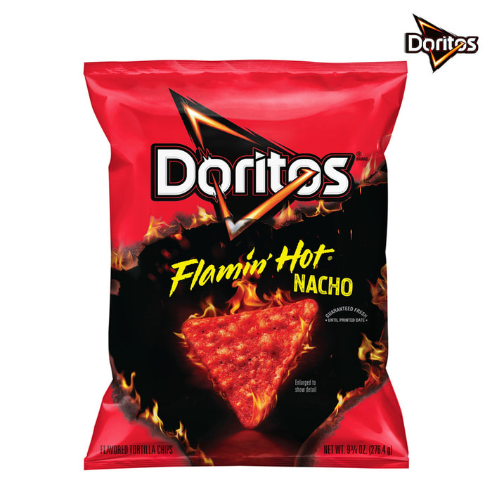 미국 도리토스 플레이밍 핫 나초 칩 매운맛 스낵 과자 262.2g